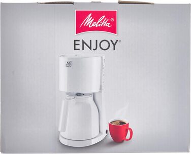 Кавоварка фільтраційна Melitta Enjoy з термокухлем, 8 чашок, біла, захист від крапель