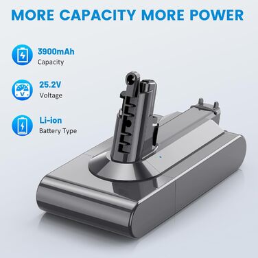Акумулятор LabTEC V11 25.2V 3900mAh для Dyson V11 (гвинтовий тип) SV14 Absolute/Complete/Fluffy з кришкою, фільтром, щіткою, гвинтом, Li-ion, для бездротового пилососа (не підходить для Button Style)