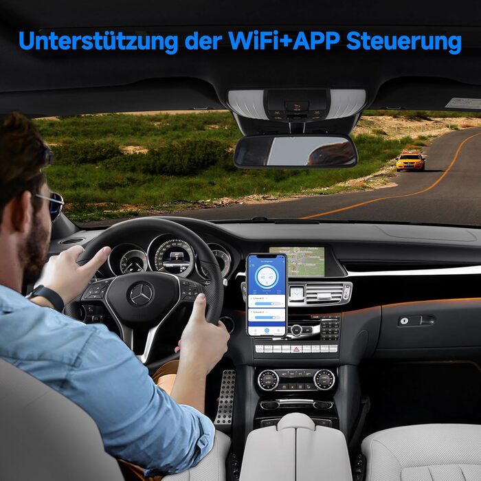 Автомобільний компресорний холодильник AAOBOSI 45л з Wi-Fi, USB-зарядкою, LED-підсвіткою 12/24V/220V для авто, кемпінгу, подорожей
