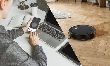 Робот-пилосос та мийник Sichler з Wi-Fi, HEPA, 2500 мА·год, сухе прибирання, керування через додаток, безмішковий, акумуляторний