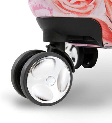 Жіноча валіза Bebe Marie 73.7 см, жорсткий корпус, чорна з квітковим принтом, для багажу (Check-in Spinner)