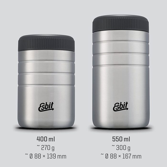 Термос для їжі Esbit Majoris 400 мл, нержавіюча сталь, BPA-free, чорний-сріблястий, для гарячих страв і супів