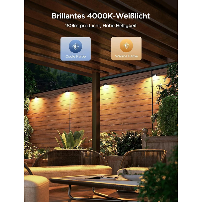 Розумні вуличні стінові світильники Govee Outdoor Wall Lights, RGBWIC, водонепроникні IP65, комплект 12 шт.