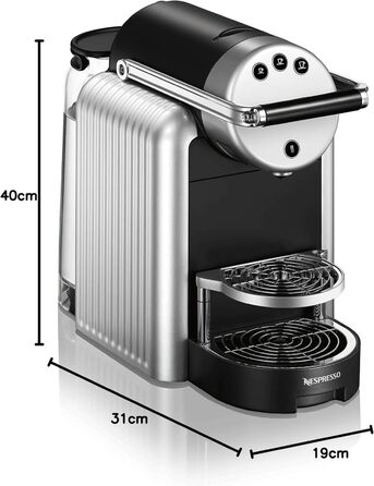 Кавомашина Nespresso Zenius для офісу з 50 капсулами, професійна, срібляста