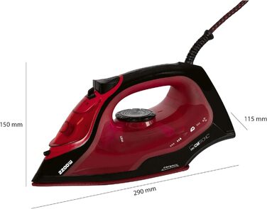 Парова праска Clatronic DB 3752, 250 мл, 3 режими пари, 7 функцій, червона