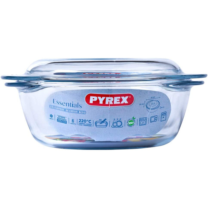Набір жароміцних сковорідок Pyrex з боросилікатного скла, 3 предмети
