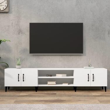 TV-тумба vidaXL біла 180x31,5x40 см з ДСП, сучасна меблі для вітальні