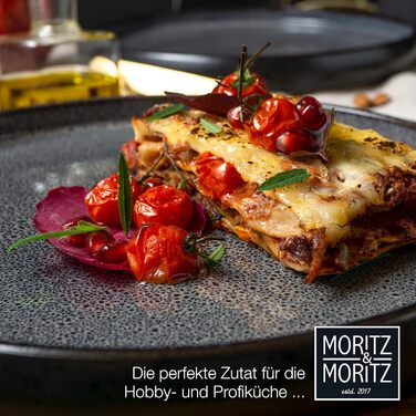Набір керамічного посуду Moritz & Moritz SOLID (12 предметів) на 4 особи, кам'яна кераміка, антрацит: обідні та десертні тарілки, глибокі миски