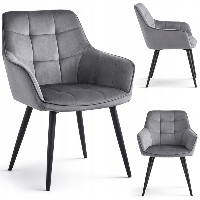 Стілець MUFART, велюр, сірий, 1 шт.