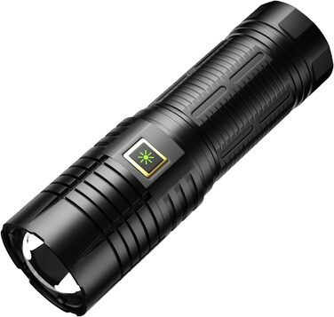 ASORT LED ліхтар 30000 люмен, надяскравий, з бічним COB-світлом, акумуляторний Type-C, водонепроникний IPX67, тактичний, 9 режимів, з магнітом для кемпінгу, туризму та екстрених ситуацій Beta B1