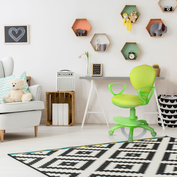 Дитячий стілець / дитячий письмовий стілець KID COLOUR тканина зелений hjh OFFICE