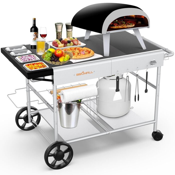 Тристороння візок-стіл для гриля на вулицю: Weber, Blackstone, Ninja Woodfire, Traeger, Nexgrill (63,5 x 127,9 x 78,9 см)