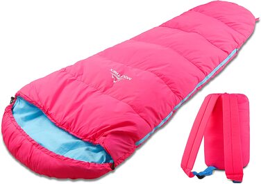 Дитячий спальний мішок MOUNTREX, мумія, легкий, компактний, 175x70x45 см, рожево-блакитний, 100% бавовна, для кемпінгу, подорожей
