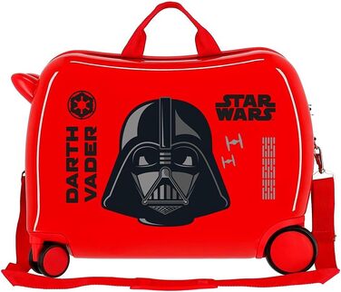 Дитяча валіза Star Wars Дарта Вейдера, 34 л, ABS, червона, 4 колеса, кодовий замок, 50x38x20 см, ручна поклажа
