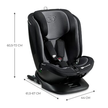 Дитяче автокрісло Kinderkraft XPEDITION2 I-Size 40-150 см, 0-36 кг, обертання 360°, ізофікс, регульована спинка, чорне