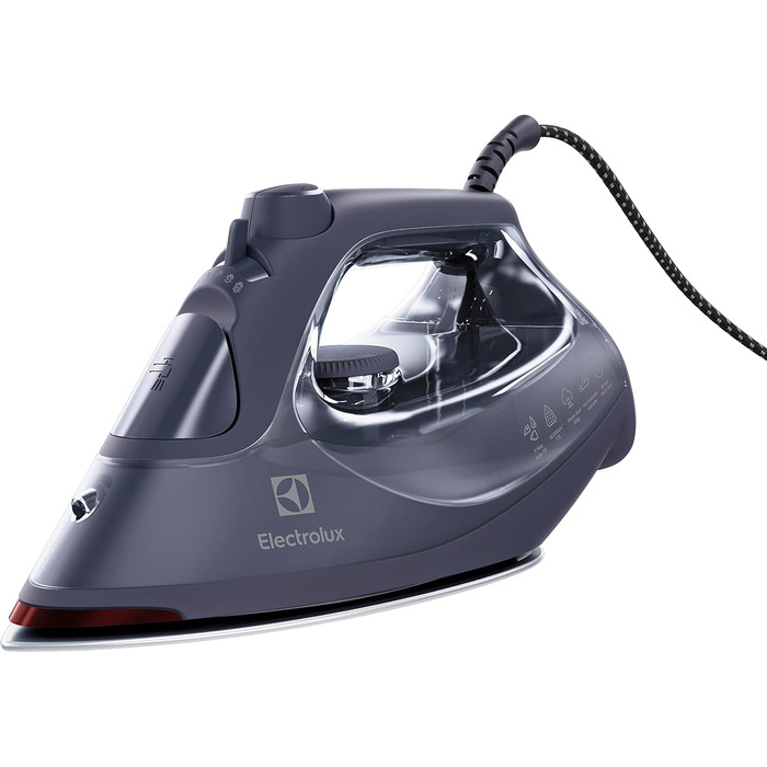 Праска Electrolux Refine 600 E6SI1-4MN, парова, 2500 Вт, автоматичне вимкнення, антипригарна підошва, самоочищення, захист від капання, 2 м кабель, синя