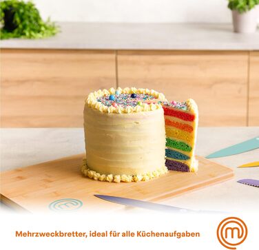 Набір обробних дощок MasterChef з бамбука, 3 штуки, кольорове маркування, 38×27,5 см, 34×23,5 см, 23×15 см, для кухні, підходять для миття в посудомийній машині