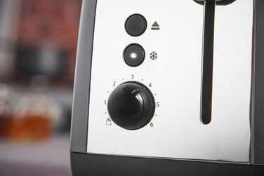 Тостер Russell Hobbs Colours Plus Edelstahl на 2 тости, сірий. З широкими слотами, підставкою для булочок, 6 режимів підсмажування, розморожуванням, функцією Lift & Look, 1600 Вт