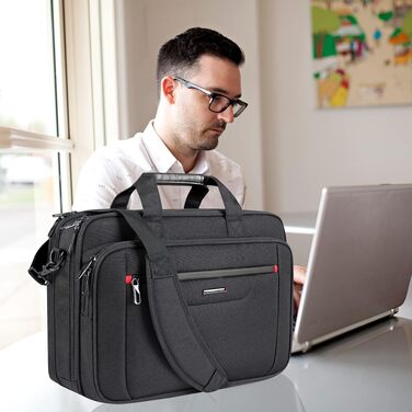 Сумка для ноутбука VANKEAN Premium Briefcase до 17.3 дюймів, чорно-червона