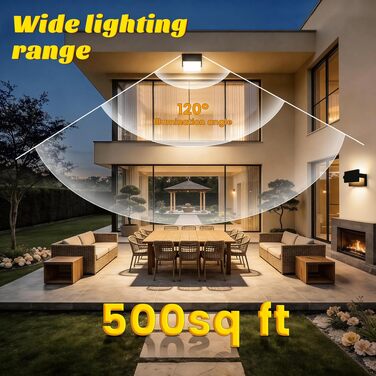 Стіна LED-ліхтар ledmo 60W чорний, 3000K, 5000LM, поворотна панель 360°, водонепроникна IP65 для вулиці та приміщень