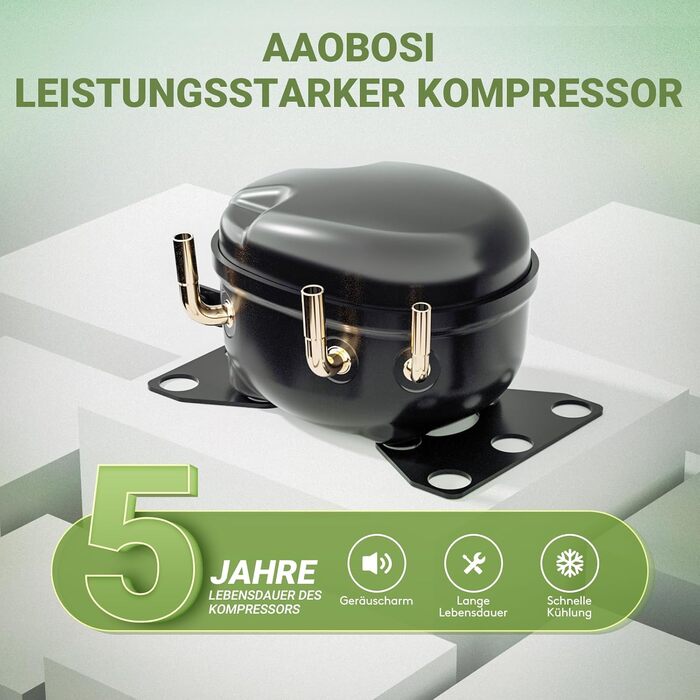 Автомобільний компресорний холодильник AAOBOSI 40L: Електрична сумка-холодильник 12/24V та 100-240V, двозонна, -20°C до 20°C – для авто, вантажівок, човнів, кемперів та кемпінгу