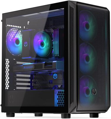 Комп'ютерний корпус ENDERFY Arx 700 ARGB ATX, 4x 140 мм ARGB вентилятори, Mesh, підтримка водяного охолодження 360 мм, ігровий корпус