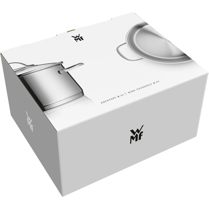 Каструля WMF Quality One 24 см з кришкою зі скла, 6.8 л, для індукції, нержавіюча сталь Cromargan