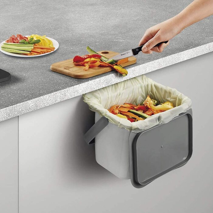 Кухонний відро для сміття METALTEX CUBO DESPERDICIOS, сірий, 4 л, адаптивний пластиковий контейнер