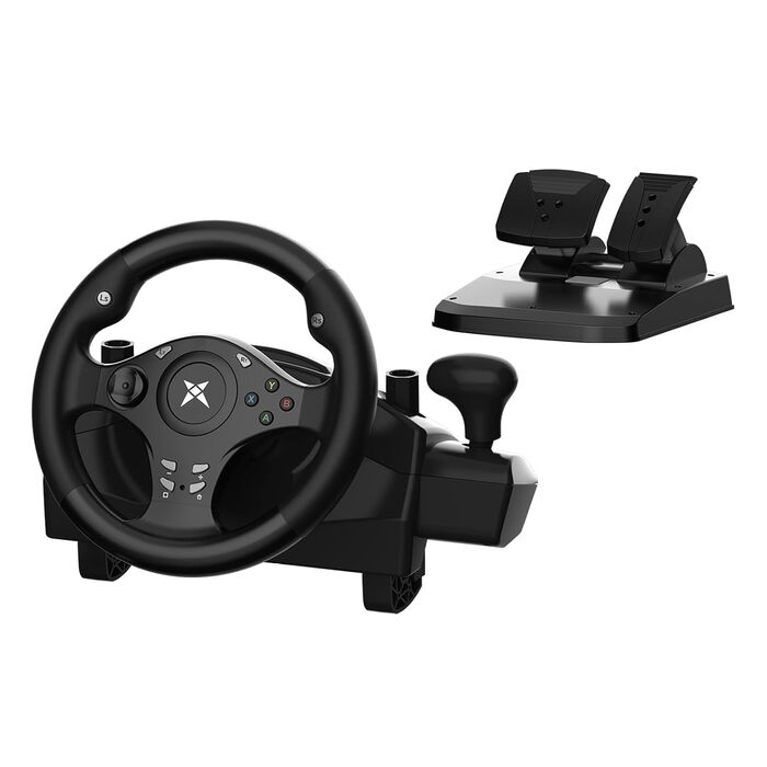 Ігровий кермо NBCP R270 з педалями, 270°, вібрація, для PC/PS3/PS4/Xbox One/Series X/S/Nintendo Switch – для гоночних ігор