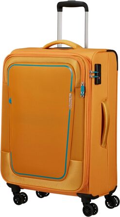 Валіза American Tourister Pulsonic Spinner M, розширювана, 68 см, 64/74 л, жовта (Sunset Yellow)