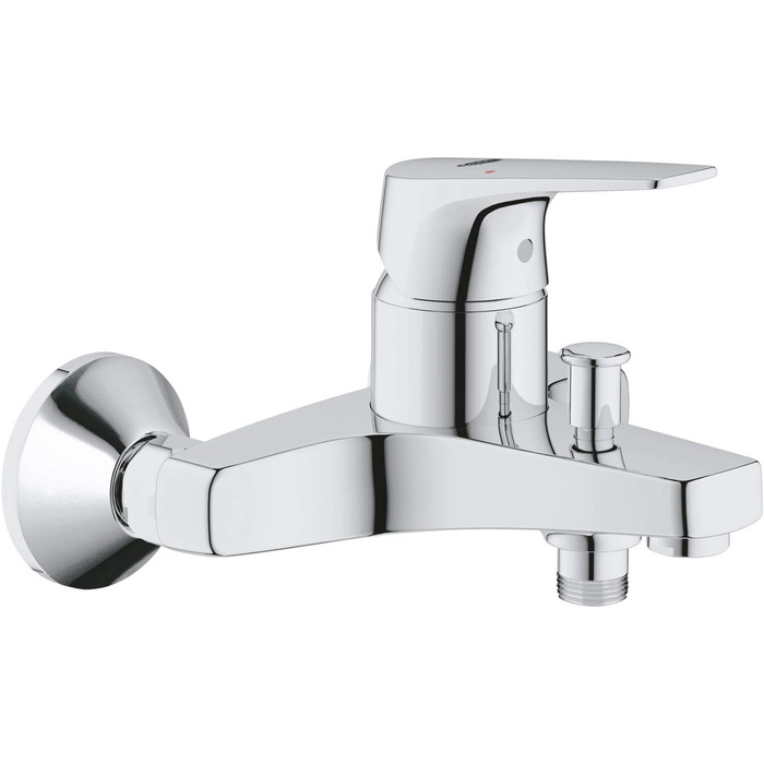 Змішувач для ванни Grohe Start Flow, хром, з інструментом, однозахісний, з автоматичним перемиканням ванна/душ, з зворотним клапаном, з металевими важелями, S-підключення