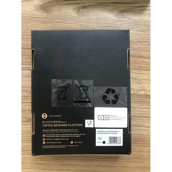 Цифрова вага для кави TIMEMORE Basic Mirror Plus, 0,1 г, таймер, бариста, 2 кг/0,2 г, харчова вага, біла