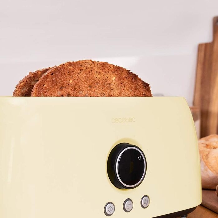 Тостер Cecotec ClassicToast 15000 Yellow Extra Double 1500 Вт для 4 тостів, 2 широкі слоти, 3 функції, LED-підсвічування, жовтий
