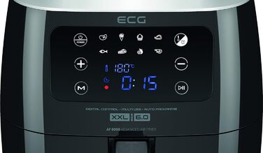 Фритюрниця з гарячим повітрям ECG AF 6000, чорна, 6 л, електрична