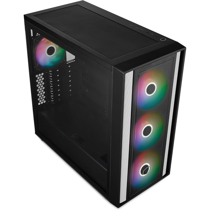 Корпус Cooler Master MasterBox 600 E-ATX з потужним повітряним охолодженням, підтримкою Back-Connect материнських плат, радіатора до 420 мм, 3 ARGB PWM вентилятори 140 мм + 1 вентилятор 120 мм, загартоване скло, USB 3.2 Gen 2x2 Type-C