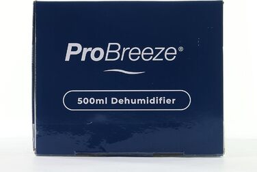 Міні осушувач повітря Pro Breeze 500 мл, тихий, компактний, автоматичне відключення, для маленьких приміщень, проти вологи, плісняви, алергії, білий