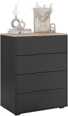 Комод Vicco Betti антрацит/сонома, 80x102 см, 4 шухляди