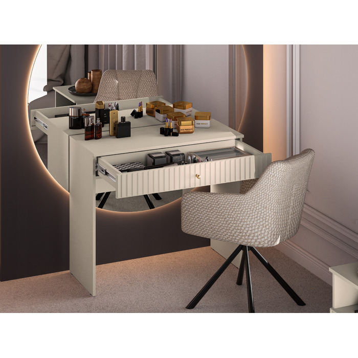 Туалетний столик ML Meble, відтінки бежевого, матовий, 92 x 78 x 40 см