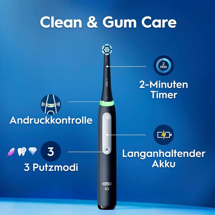 Електрична зубна щітка Oral-B iO Series 3, набір з 2 шт (Чорний та Рожевий), 2 додаткові насадки та футляр