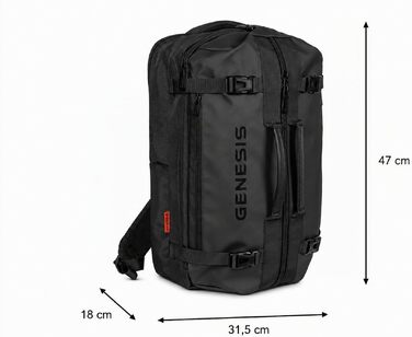 Рюкзак для ноутбука Genesis Pallad 550, 17.3 дюймів, 24-29 л, 19 кишень, чорний