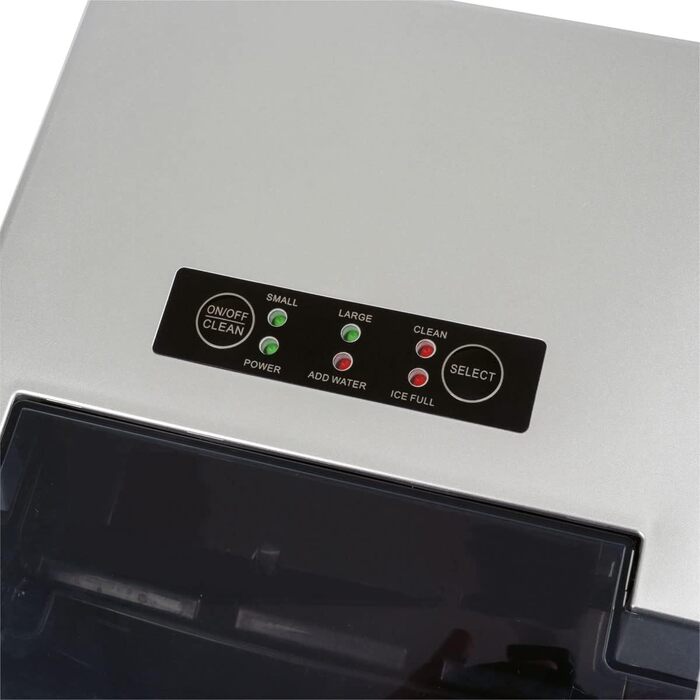 Льодогенератор Clatronic EWB 3785 сріблястий: 12 кг/24 год, самоочищення, резервуар 1.5л, швидке виробництво льоду (10 хв)