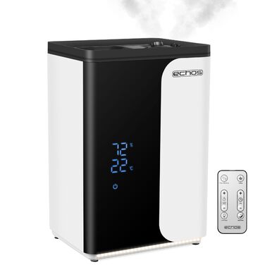 Ультразвуковий зволожувач повітря 5 л з WiFi Smart Life, HEPA-фільтром, гігрометром та LED-дисплеєм, функція підігріву (теплий/холодний пар), таймер 12г, нічний режим