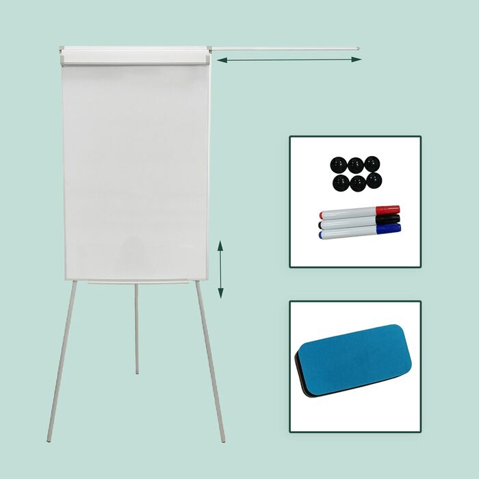 Дошка для письма Relaxdays Flipchart, 100x70 см, з двома кріпленнями