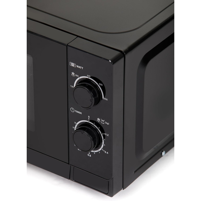 Мікрохвильова піч Sharp R200BKW 20 л, 800 Вт, 5 режимів, таймер 35 хв, чорна, скляний піддон, енергозберігаюча