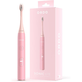 Електрична зубна щітка Ordo Sonic Lite, 35 000 імпульсів/хв, для дорослих, 2 режими, акумулятор до 5 тижнів, таймер, водонепроникна, USB-C, квітка рожевого кольору