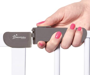 Захисні дитячі ворота Dreambaby AVA Slimline білі 61-68 см для дверей та сходів – з механізмом фіксації під тиском