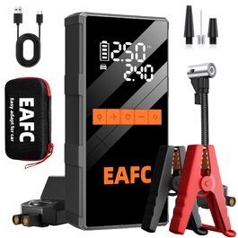 Пусковий інвертор (бустер) 4000A з компресором 150 PSI, Powerbank 12V для авто (бензин до 10л, дизель до 6л) з LED-дисплеєм та USB-C, набір у сумці