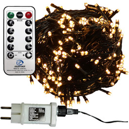 Гірлянда Gartenpirat 960 LED, тепле біле/бурштинове світло, для вулиці, 76 м, зелений кабель, таймер, пульт, режими, диммер