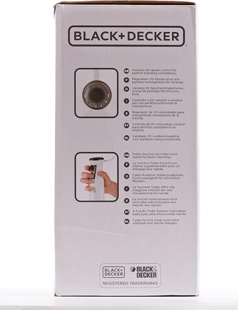 Занурювальний блендер Black+Decker, 600 Вт, 3 насадки