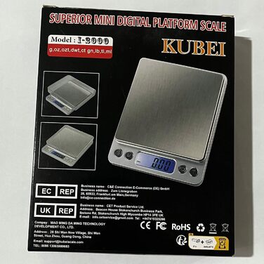 KUBEI Ваги кухонні електронні 1 кг/0,01 г, USB зарядка, цифрові, нержавіюча сталь, для ювелірних виробів, монет, порошків, випічки, високоточні